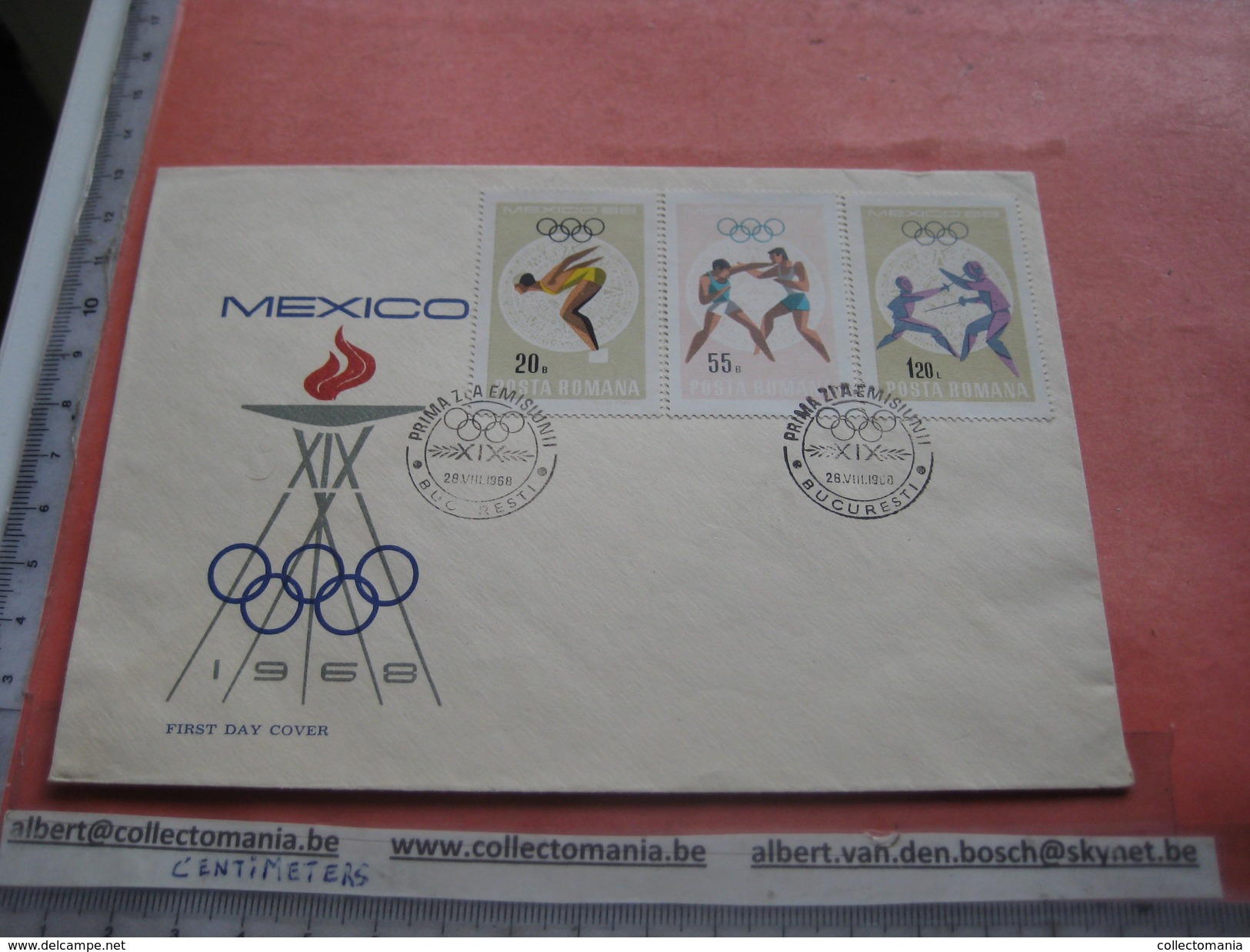 15 first day covers olympic games  - collection envelopes jeux olympique - PREMIERE jour  1956 1960 1964 1968  1972 1976