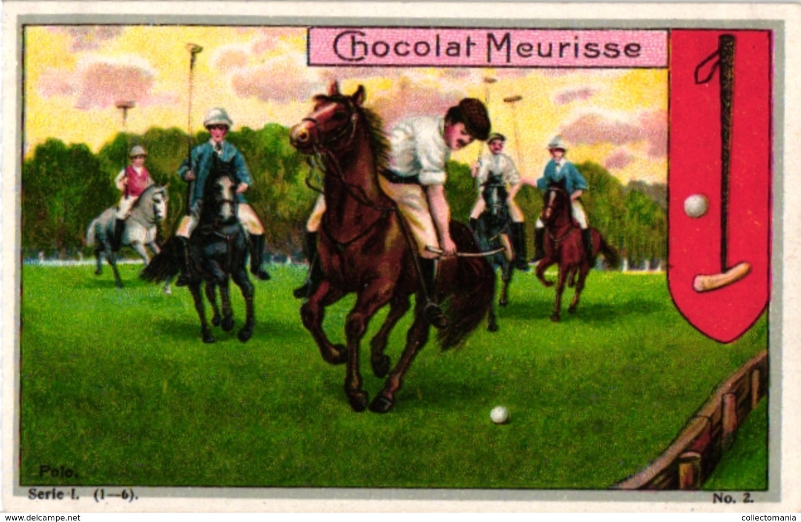 3 Trade Cards Chromo  POLO On Horse Badminton  Pub  Choc Meurisse Savon Le Fer à Cheval La Kabiline 2 Match Box Label - Paracaidismo