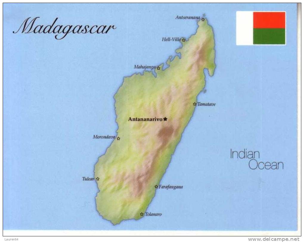 1 X Map & Flag - Carte Géographique Et Drapeau - Madagascar - Landkarten