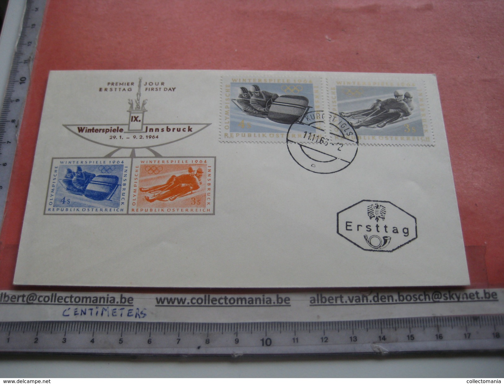 14 first day covers olympic games  - collection envelopes jeux olympique - PREMIERE jour 1956 1960 1964