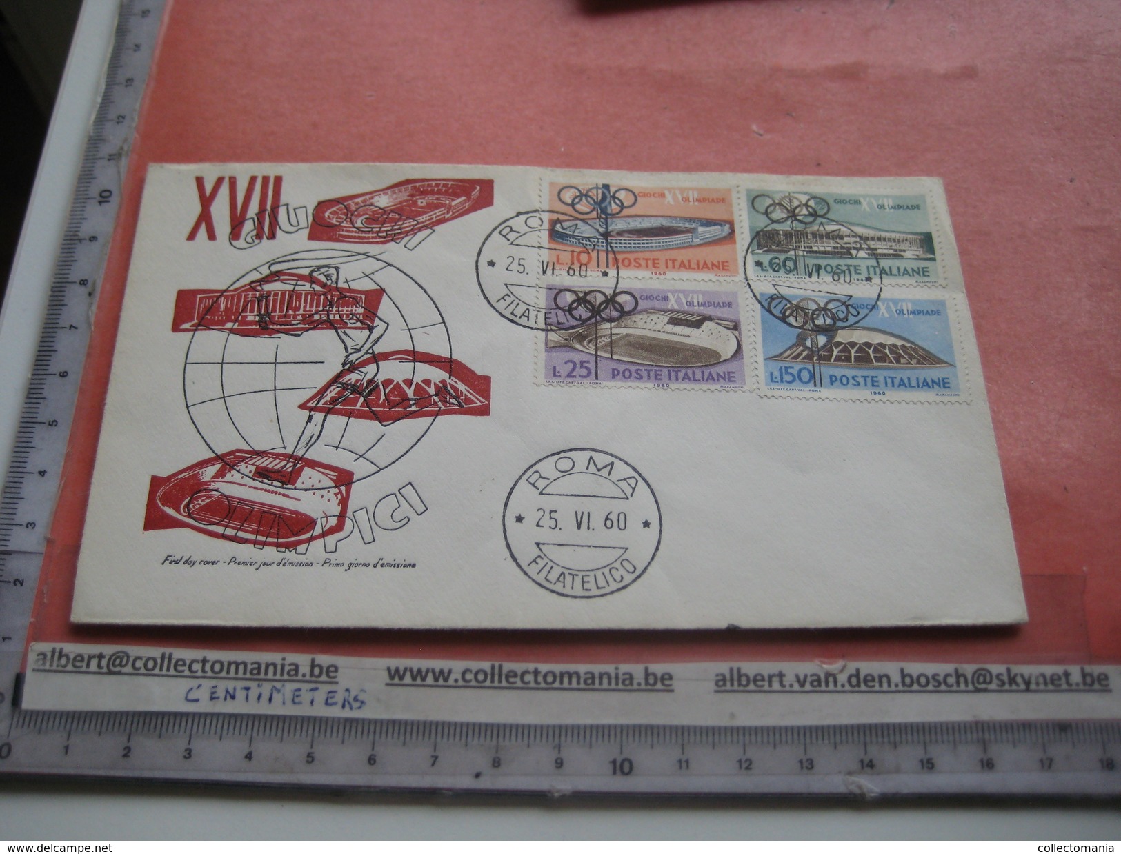 14 first day covers olympic games  - collection envelopes jeux olympique - PREMIERE jour 1956 1960 1964