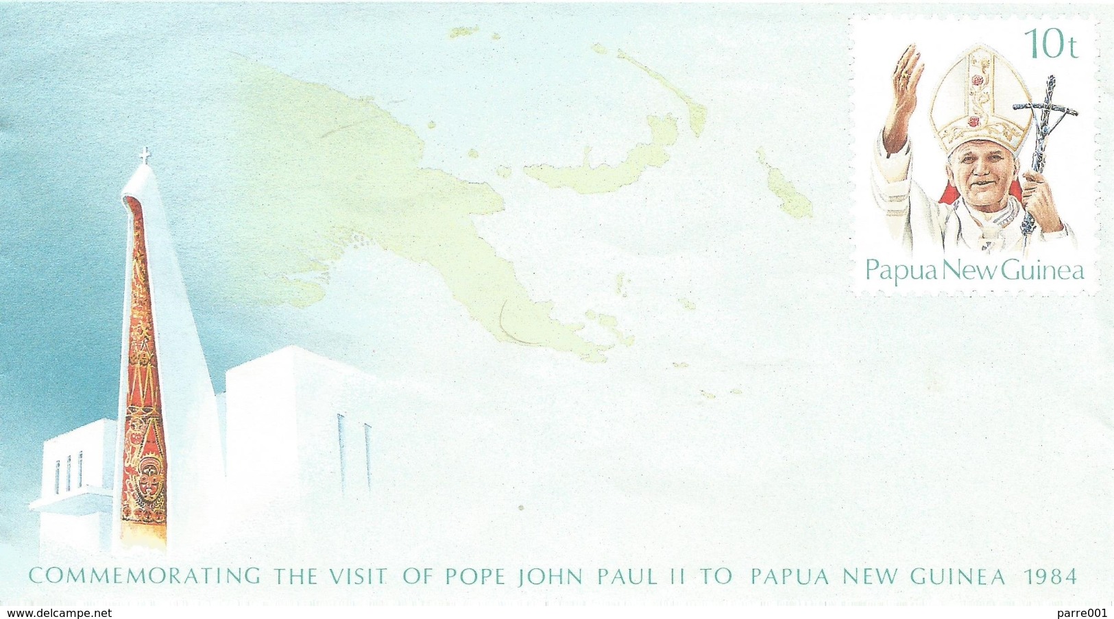 Papua New Guinea 1984 Visit Pope John Paul II Postal Stationary Cover - Papoea-Nieuw-Guinea