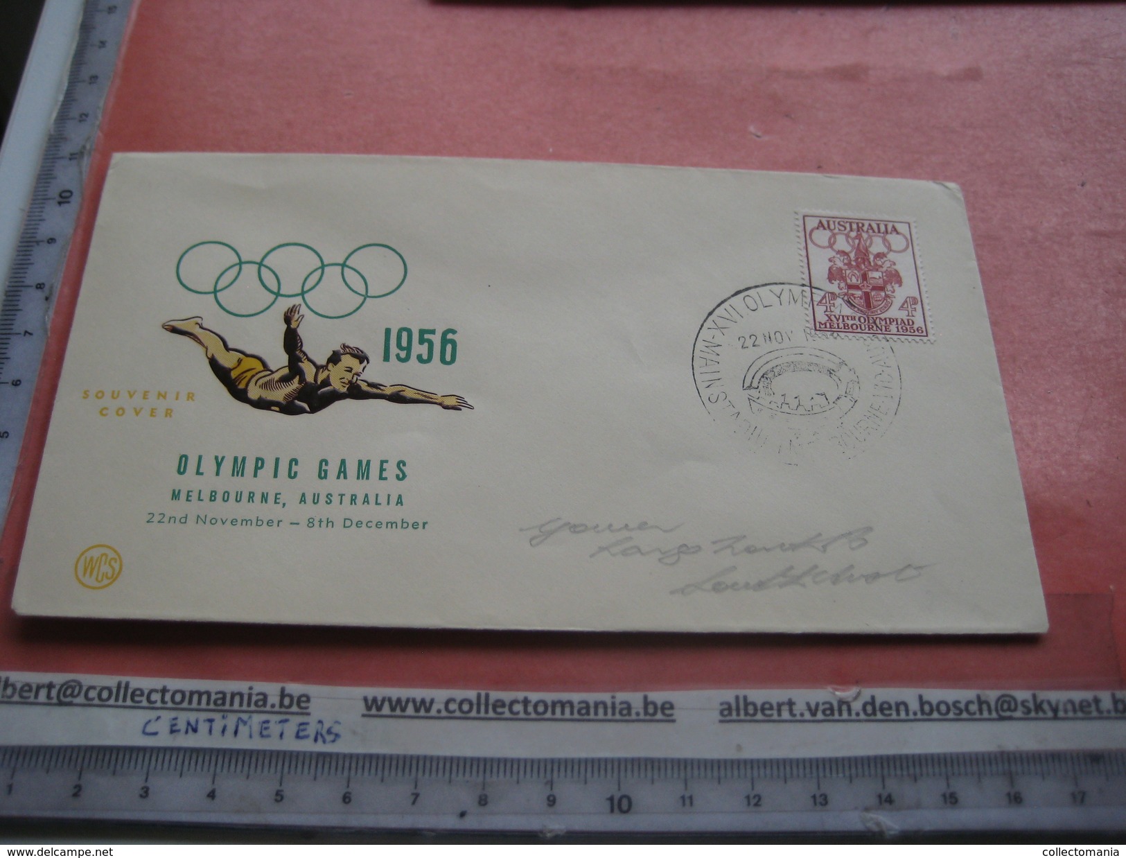 18 first day covers olympic games collection envelopes & cards jeux olympique - PREMIERE jour 1956 1960 different cachet