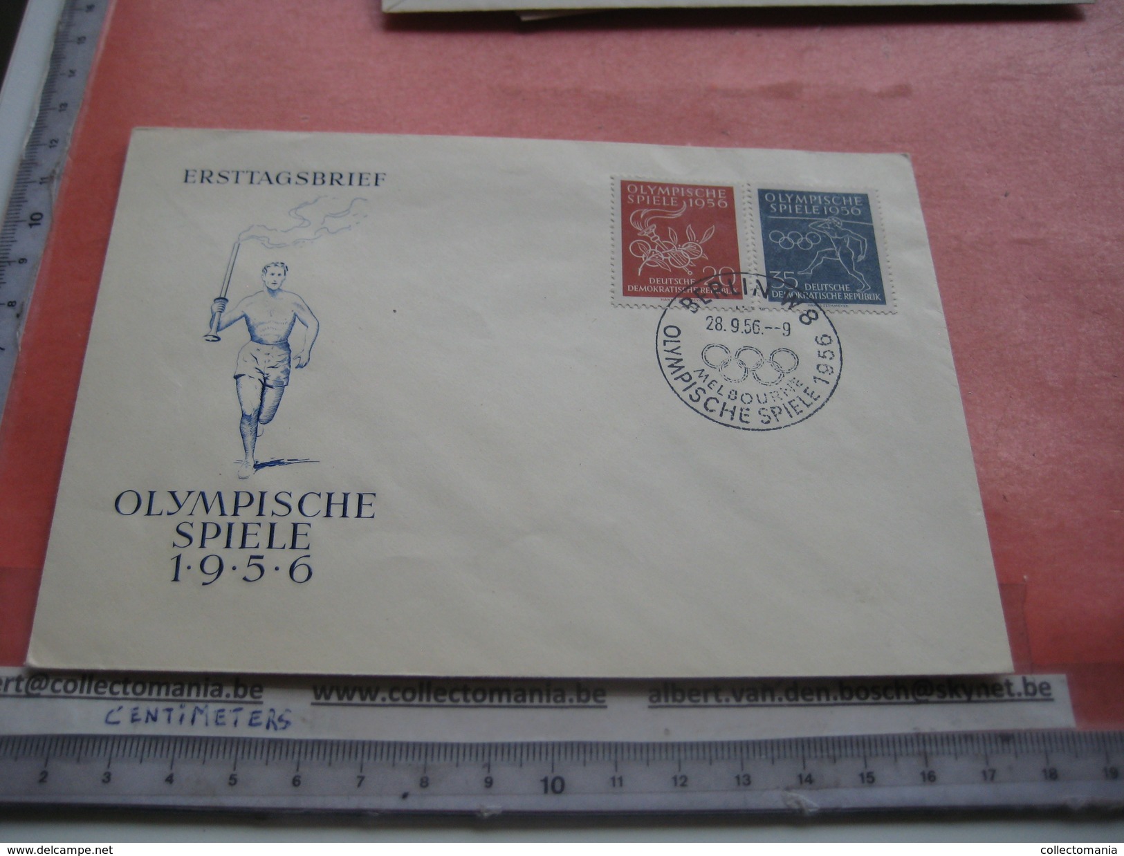 18 first day covers olympic games collection envelopes & cards jeux olympique - PREMIERE jour 1956 1960 different cachet