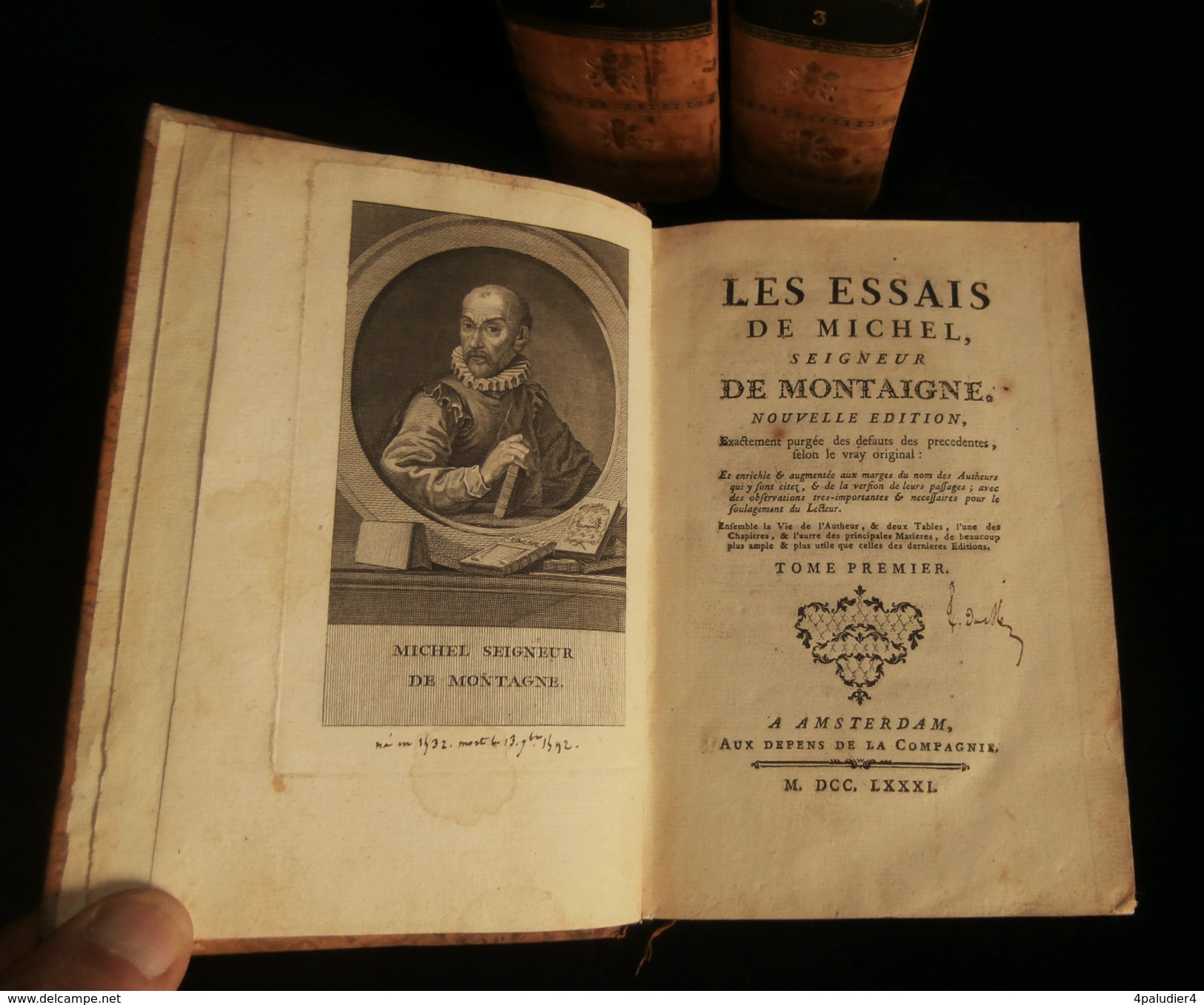 LES ESSAIS DE MICHEL, Seigneur De MONTAIGNE 1781 3 TOMES - 1701-1800