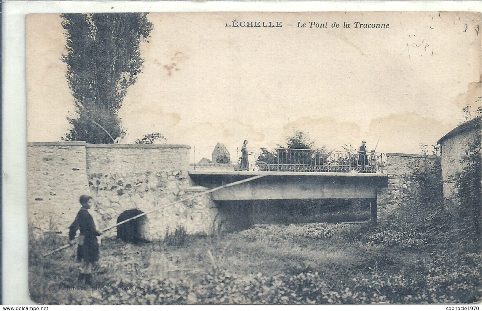 PAS DE CALAIS - 62 - LECHELLE - Le Pont De Ma Traconne - Pêcheur - Laventie