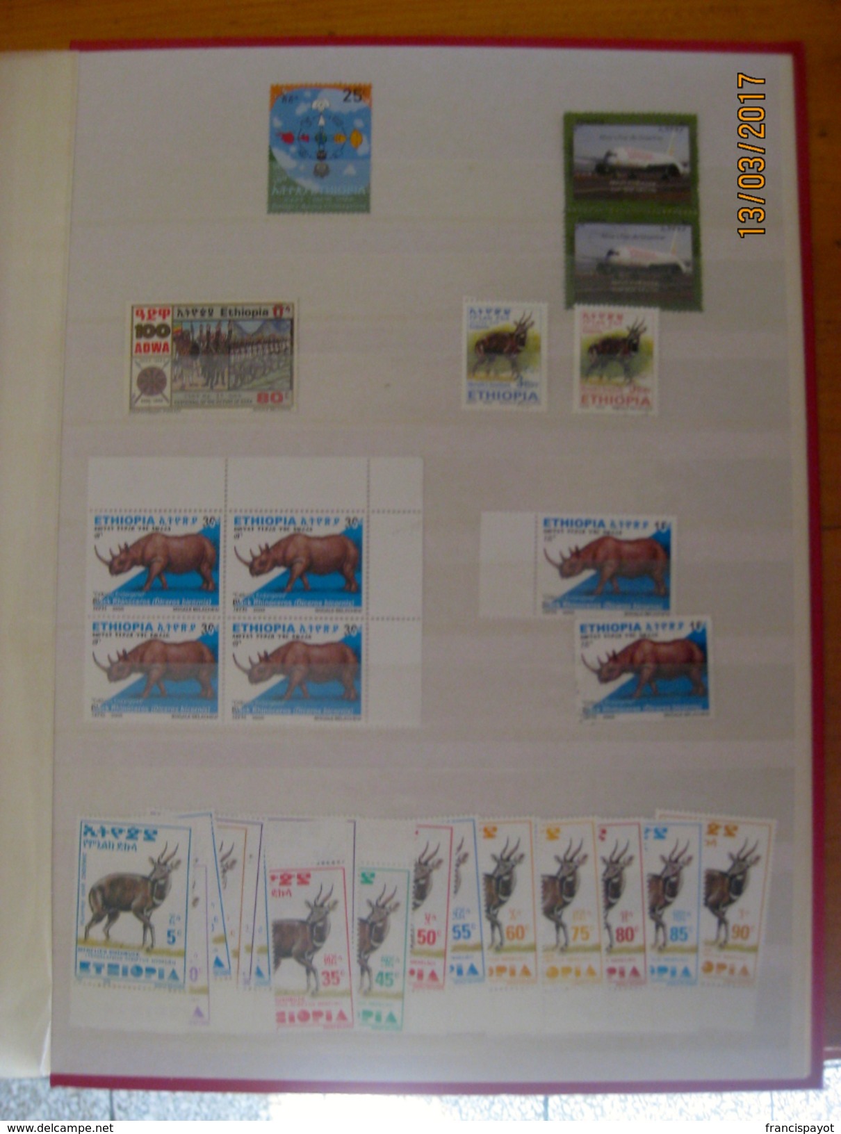 Ethiopie 190 timbres + 1 bloc