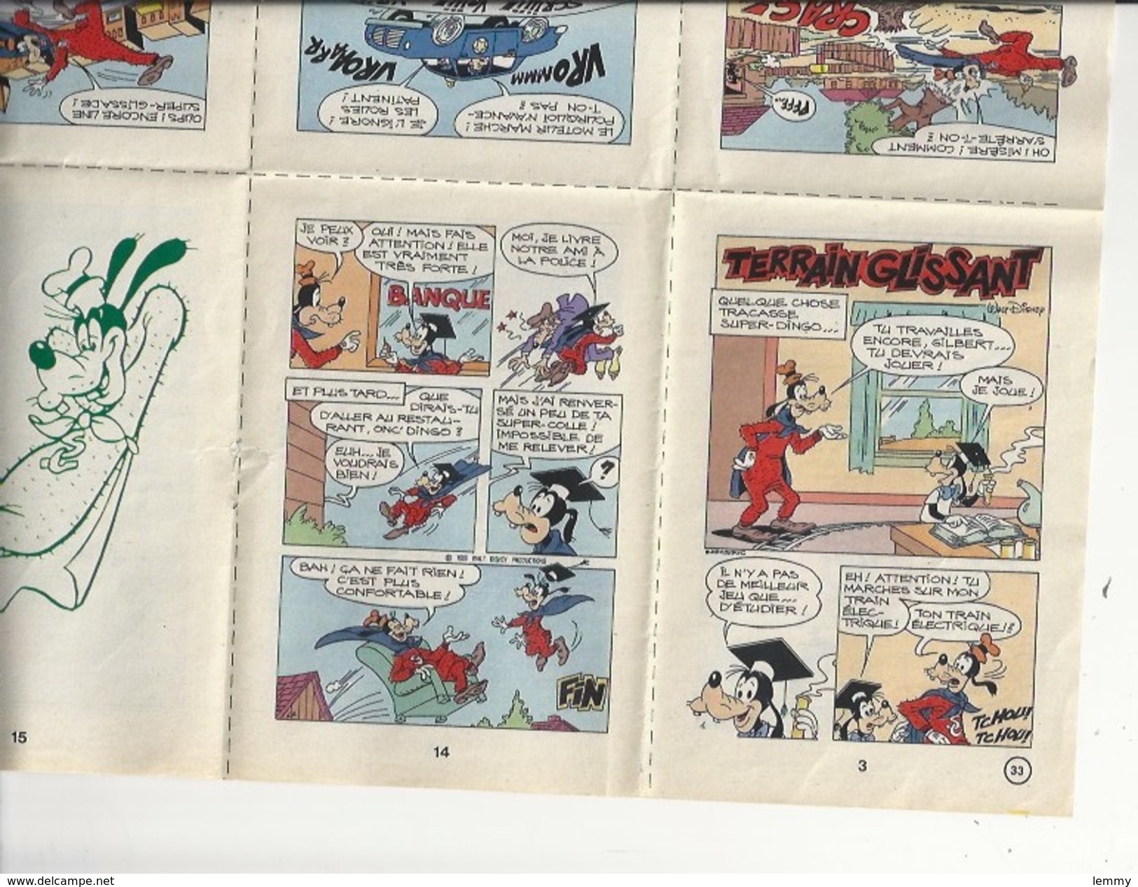 DISNEY - SUPER DINGO - N°5 - TERRAIN GLISSANT - PLANCHE À DECOUPER POUR METTRE EN LIVRET DE  16 PAGES - Disney