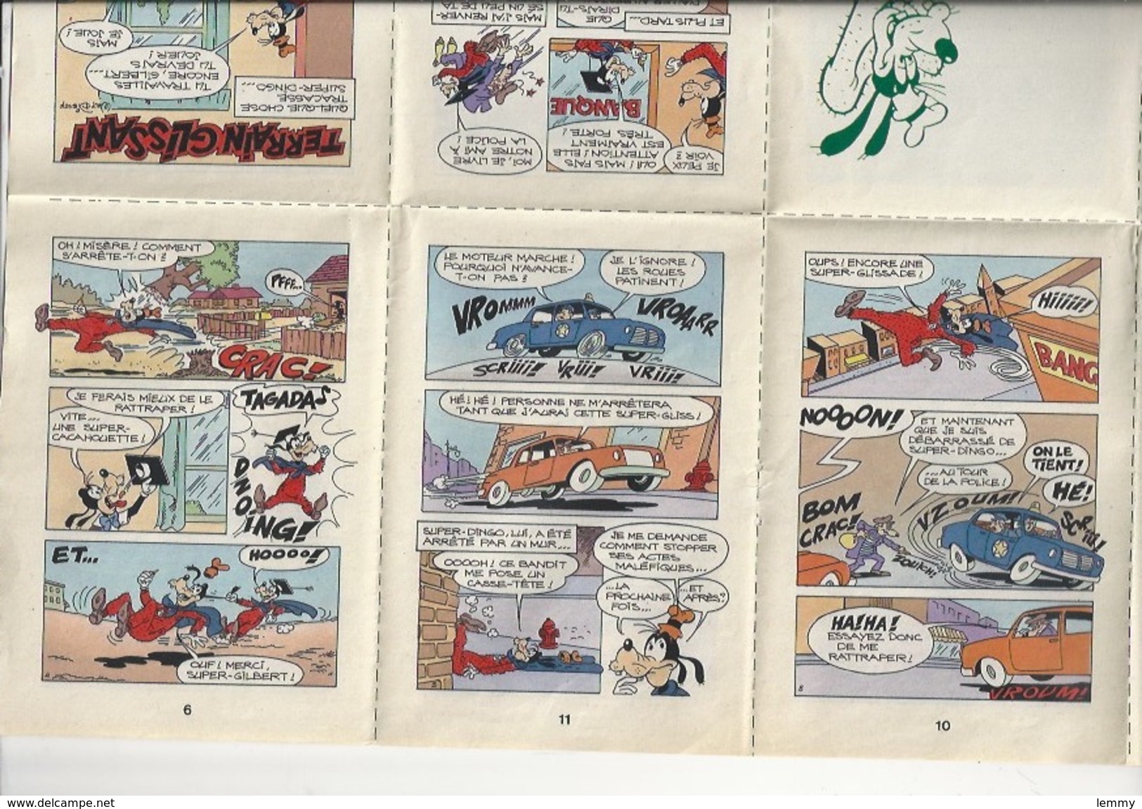 DISNEY - SUPER DINGO - N°5 - TERRAIN GLISSANT - PLANCHE À DECOUPER POUR METTRE EN LIVRET DE  16 PAGES - Disney