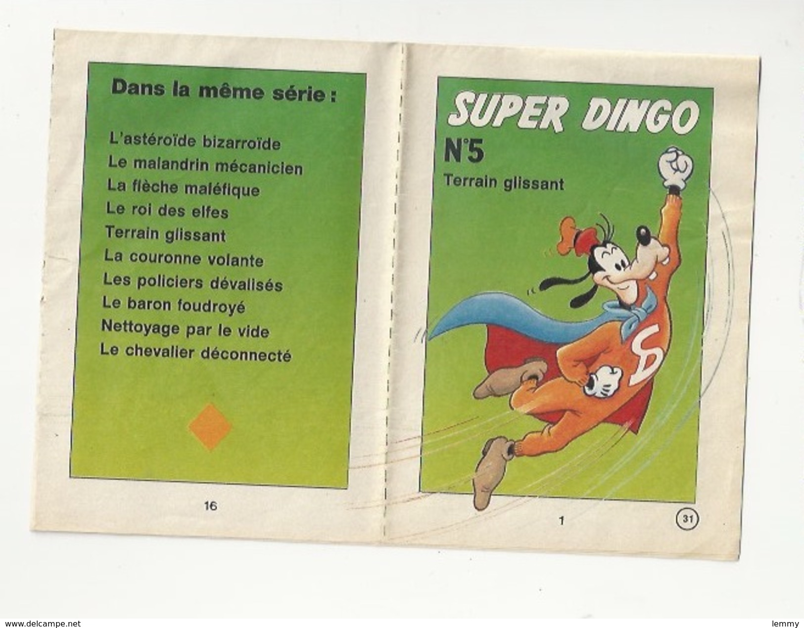 DISNEY - SUPER DINGO - N°5 - TERRAIN GLISSANT - PLANCHE À DECOUPER POUR METTRE EN LIVRET DE  16 PAGES