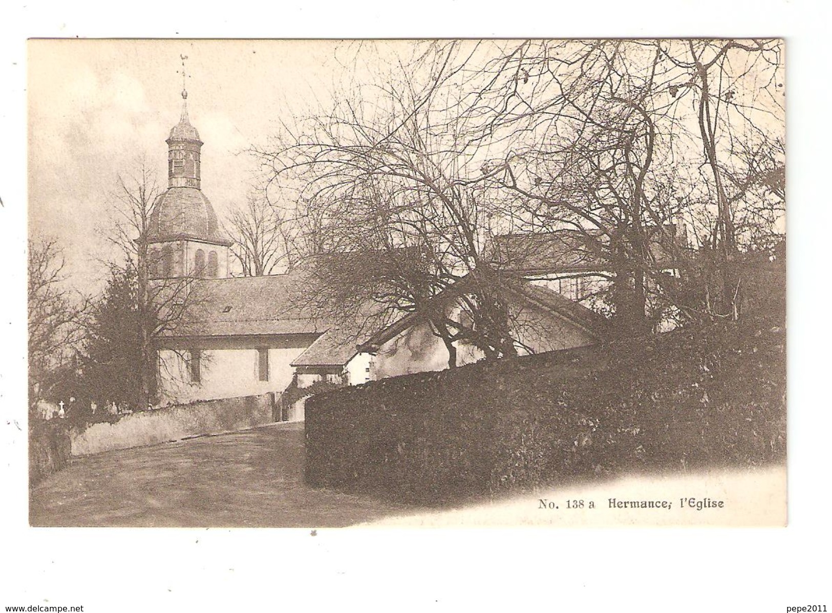 CPA Suisse HERMANCE L' Eglise Vue Peu Commune - Hermance