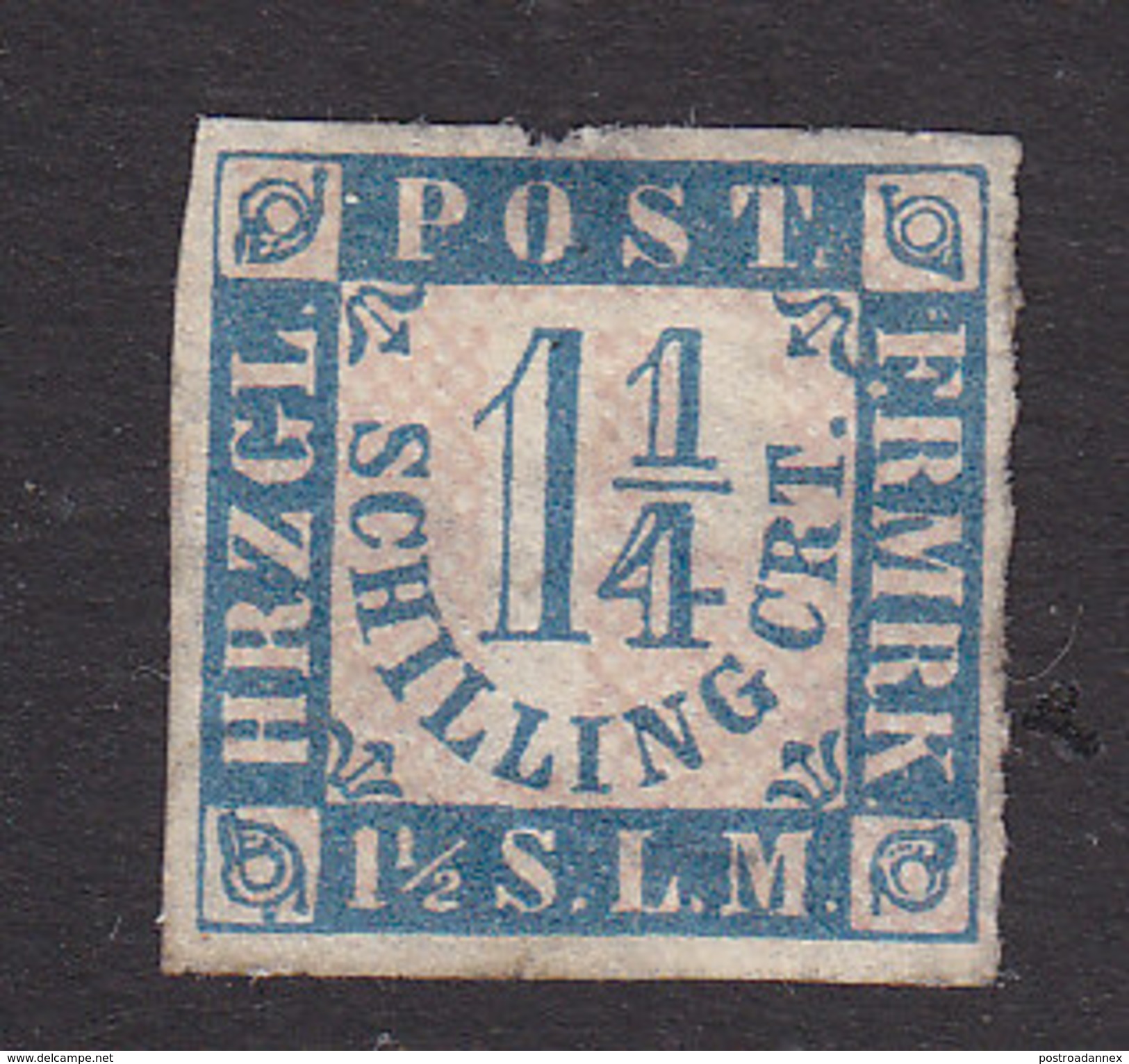 Schleswig-Holstein, Scott #18, Mint No Gum, Number, Issued 1864 - Schleswig-Holstein