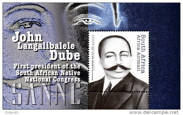 South Africa - 2012 John Dube MS (**) - Unused Stamps