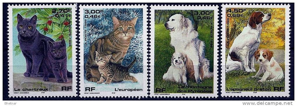 FR YT 3283 à 3286 " Chats Et Chiens " 1999 Neuf** - Neufs