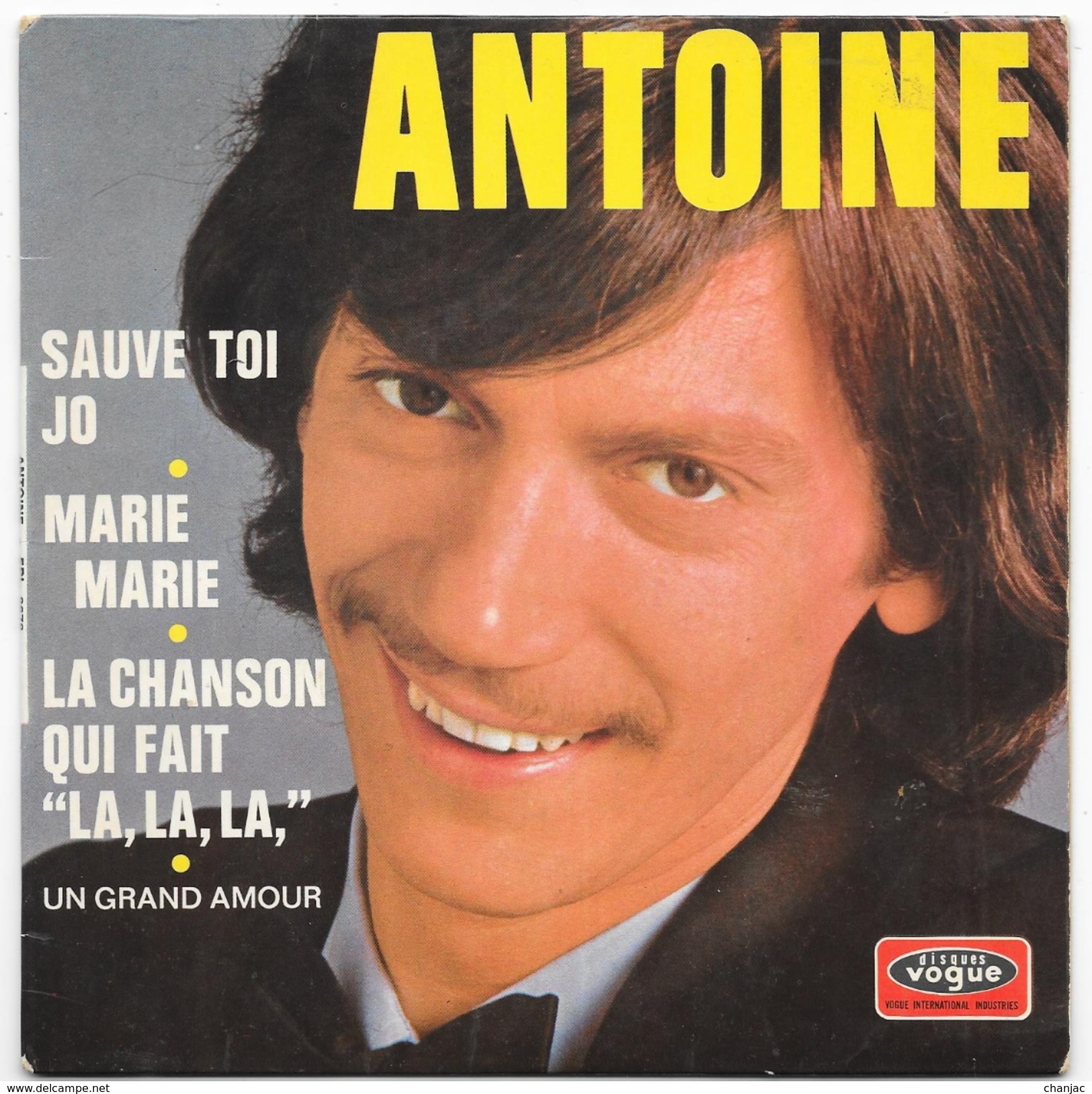 45t - ANTOINE - Sauve Toi Jo + 3 - Vogue 8678 - 1969 - Autres - Musique Française