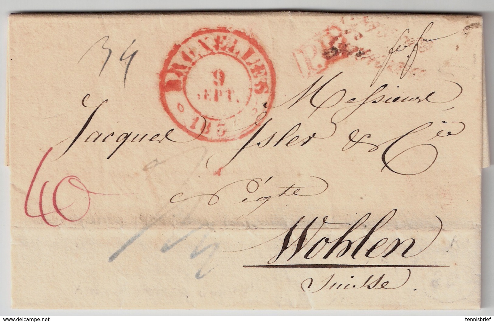 1833 " BRUXELLES " Pour La Suisse  , #7839 - 1830-1849 (Belgique Indépendante)