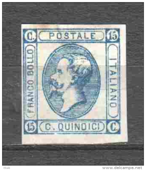 Italy 1863 Mi 15 Type I MH (not Expertized) SEE SCANS WITH PRINT OF OTHER PLATE ON REVERSE - Neufs