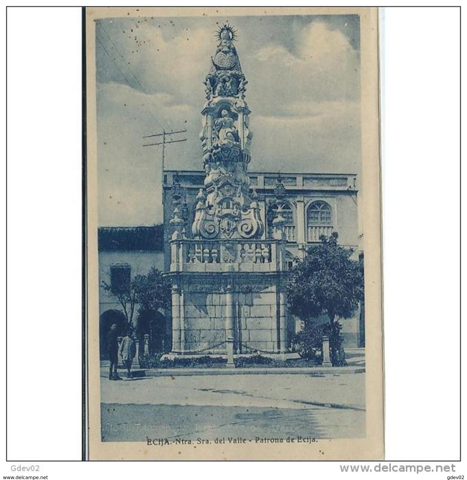 SVLLTPA1890CPA-LFTD12959TBES.Tarjeta Postal DE SEVILLA.ARTE.Escultura,monumento A La VIRGEN  DEL VALLE,patrona De ECIJA - Esculturas