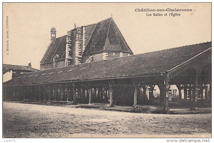 Châtillon Sur Chalaronne 01 - Halles Et Eglise - 1912 - Châtillon-sur-Chalaronne