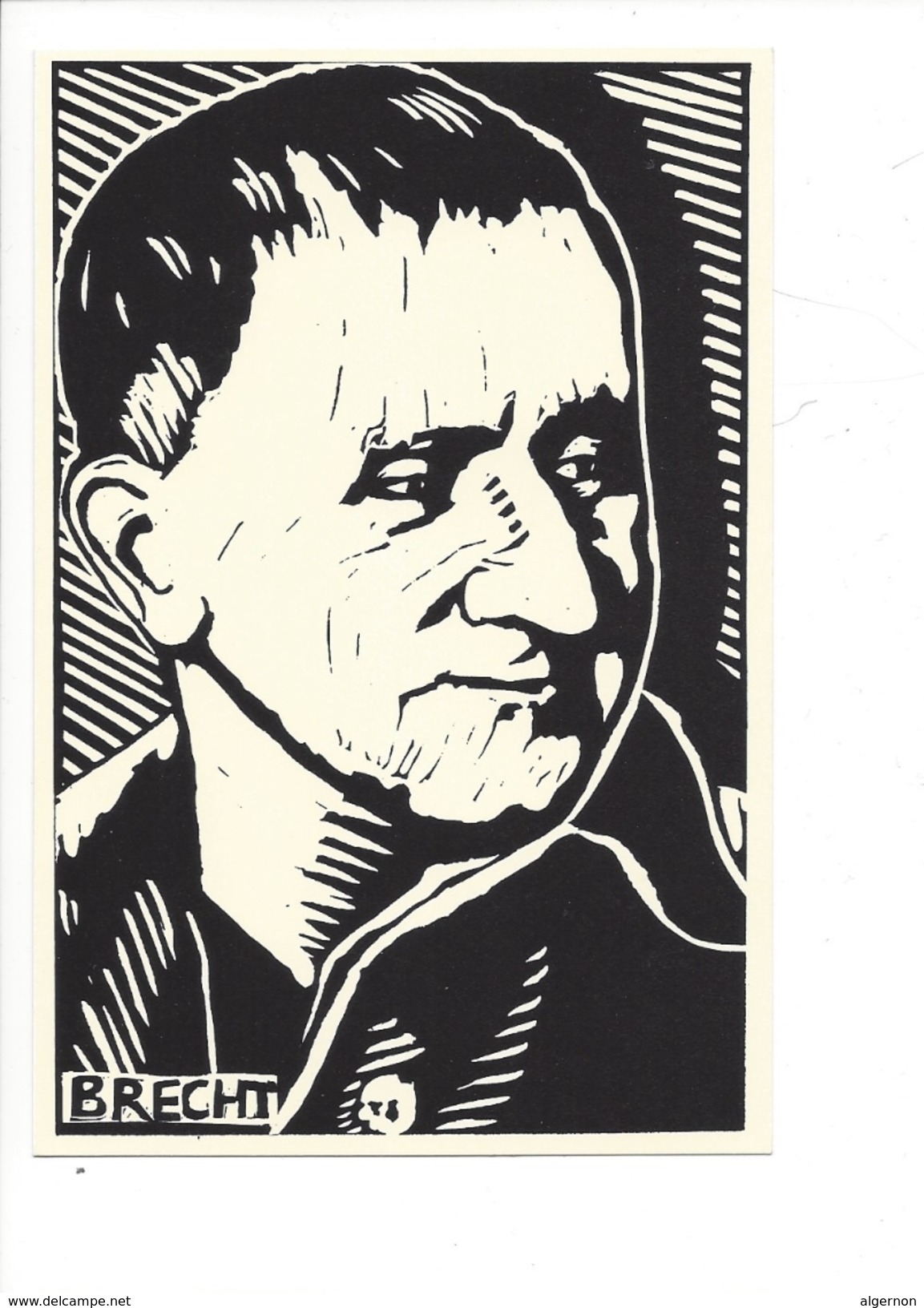 16399 -  Brecht Poète Par Linoleum Cut By Rachael Romero - Musique Et Musiciens