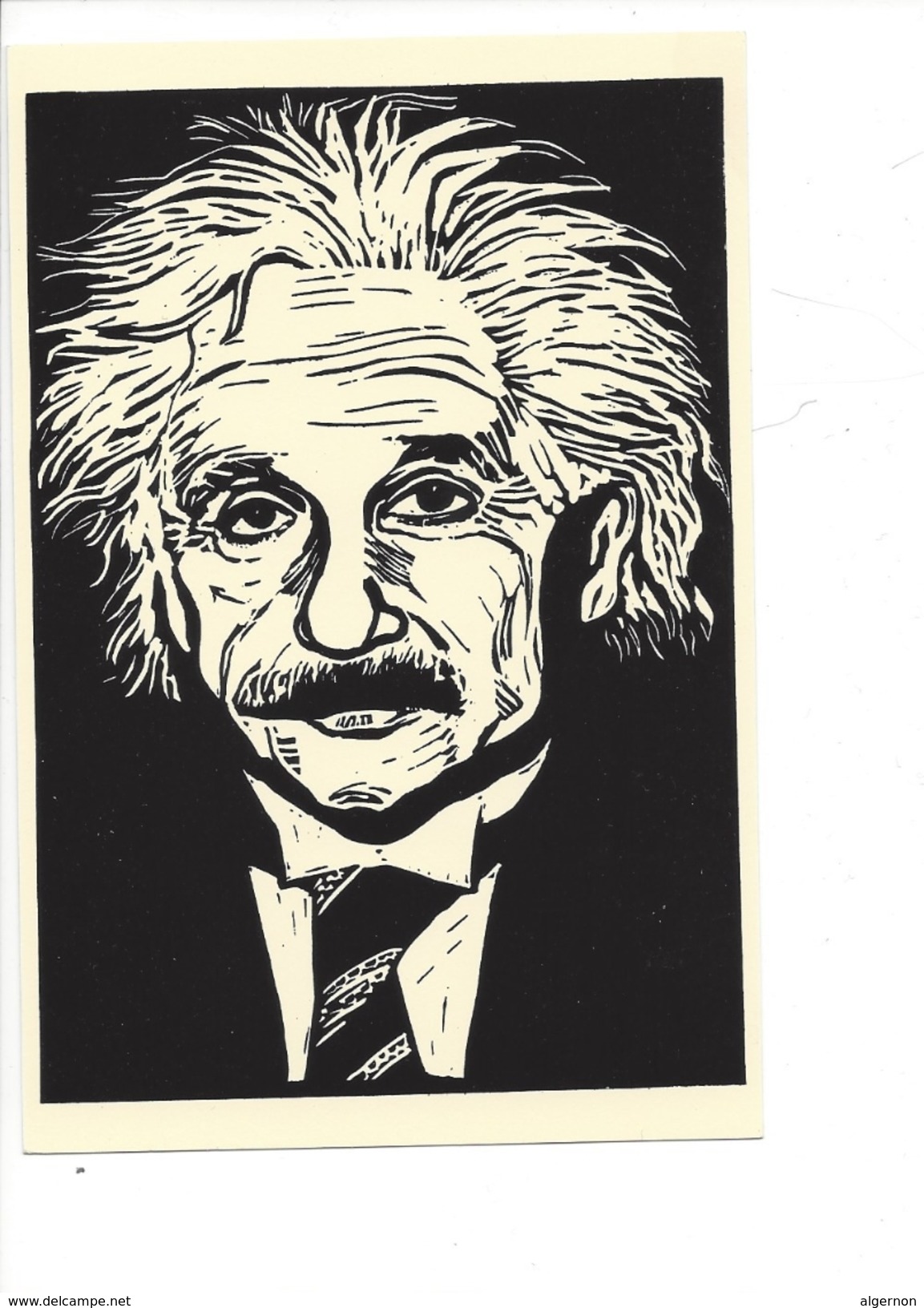 16400 -  Einstein Physicist Par Linoleum Cut By Rachael Romero - Musique Et Musiciens