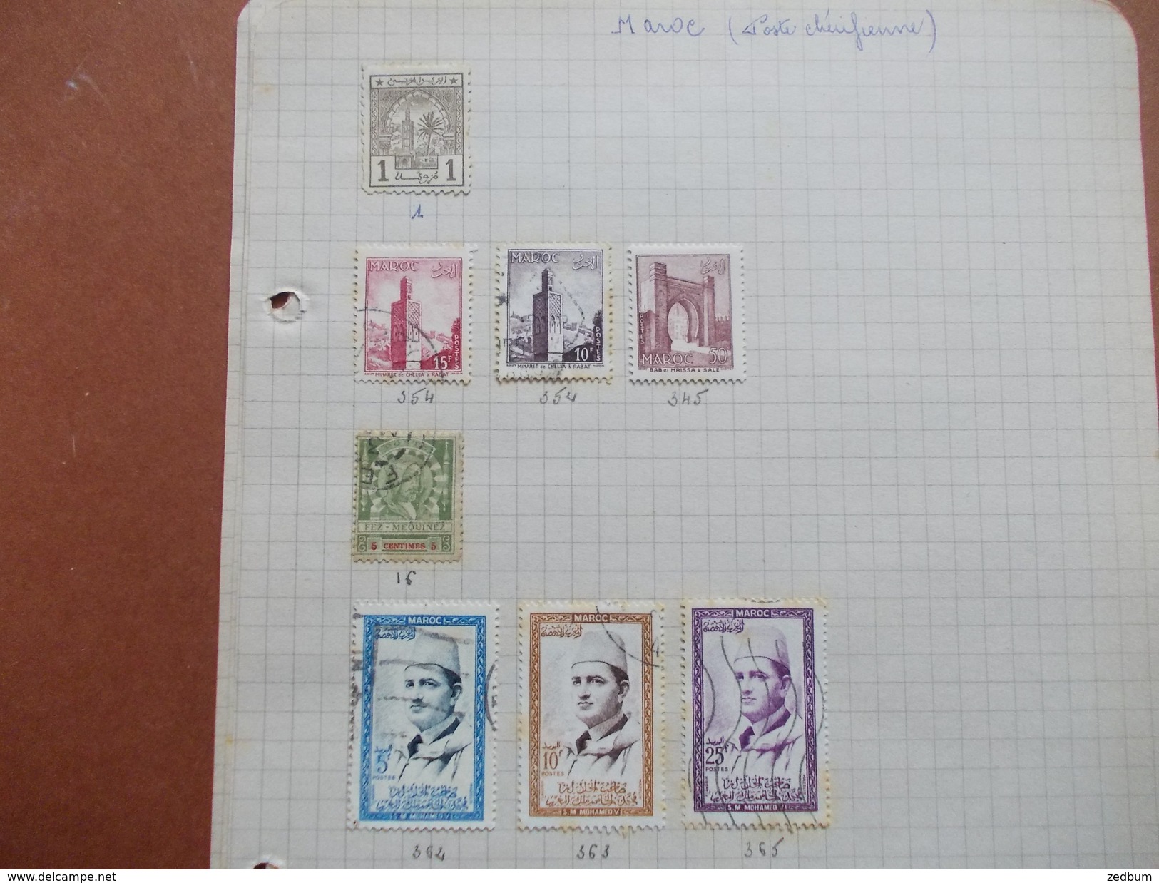 TIMBRES 7 Pages Maroc Algérie Tunisie Hongrie Laos Obock Sarre 23 Timbres Valeur 26.75 &euro; - Collections (sans Albums)