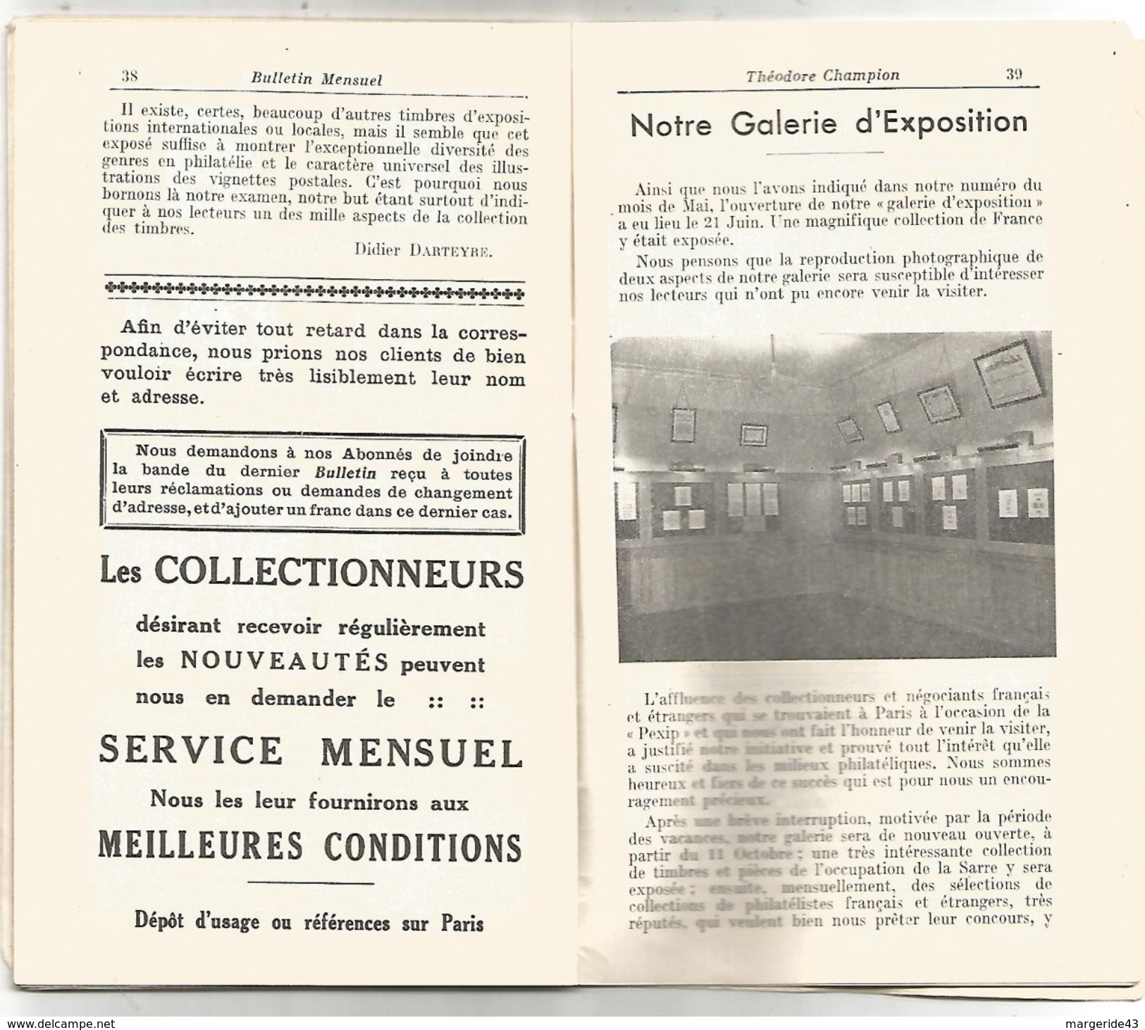 BULLETIN MENSUEL THEODORE CHAMPION - SEPTEMBRE 1937 - Cataloghi Di Case D'aste