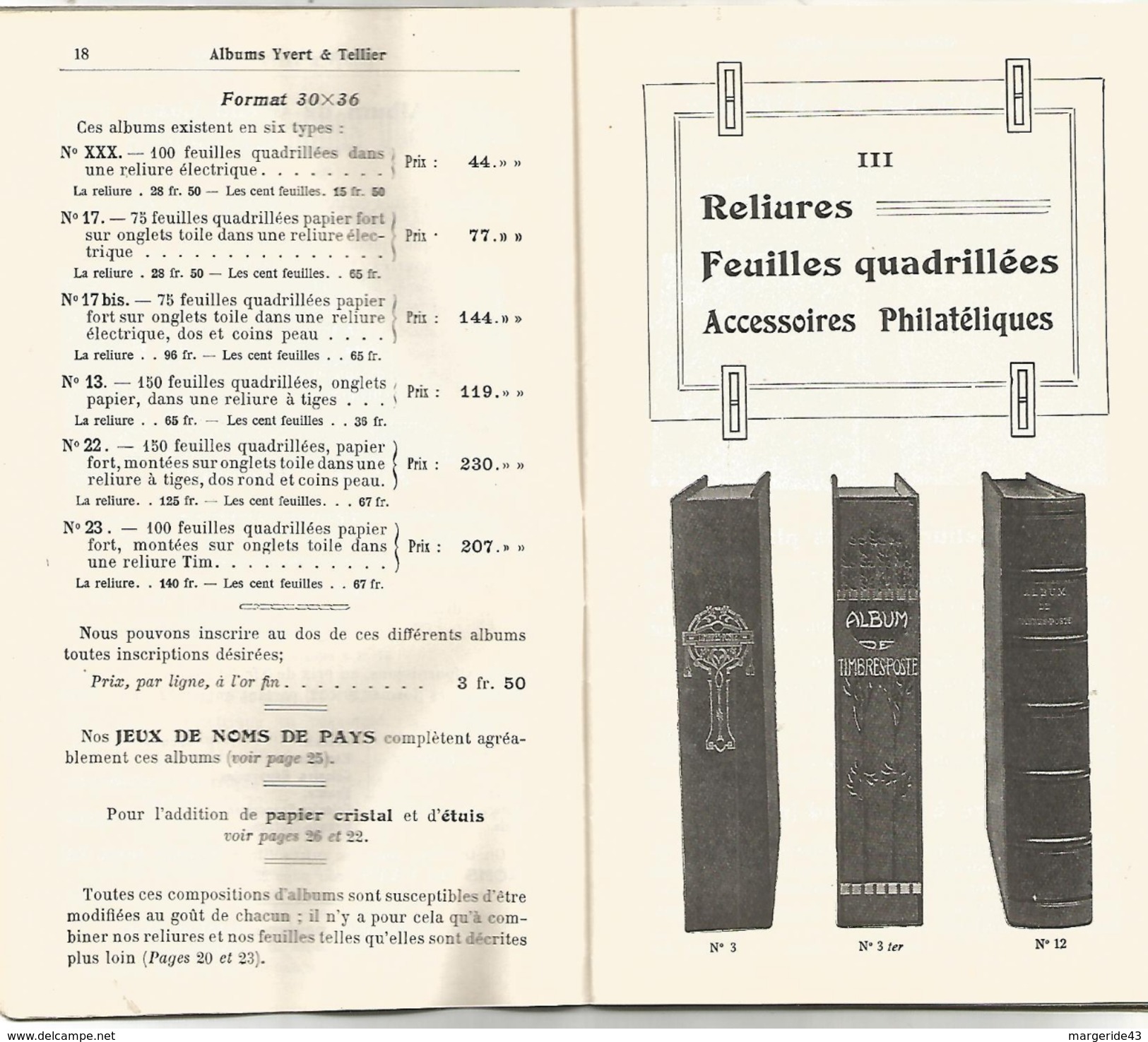 PRIX COURANT ALBUMS YVERT ET TELLIER AOUT 1937 - Catálogos De Casas De Ventas