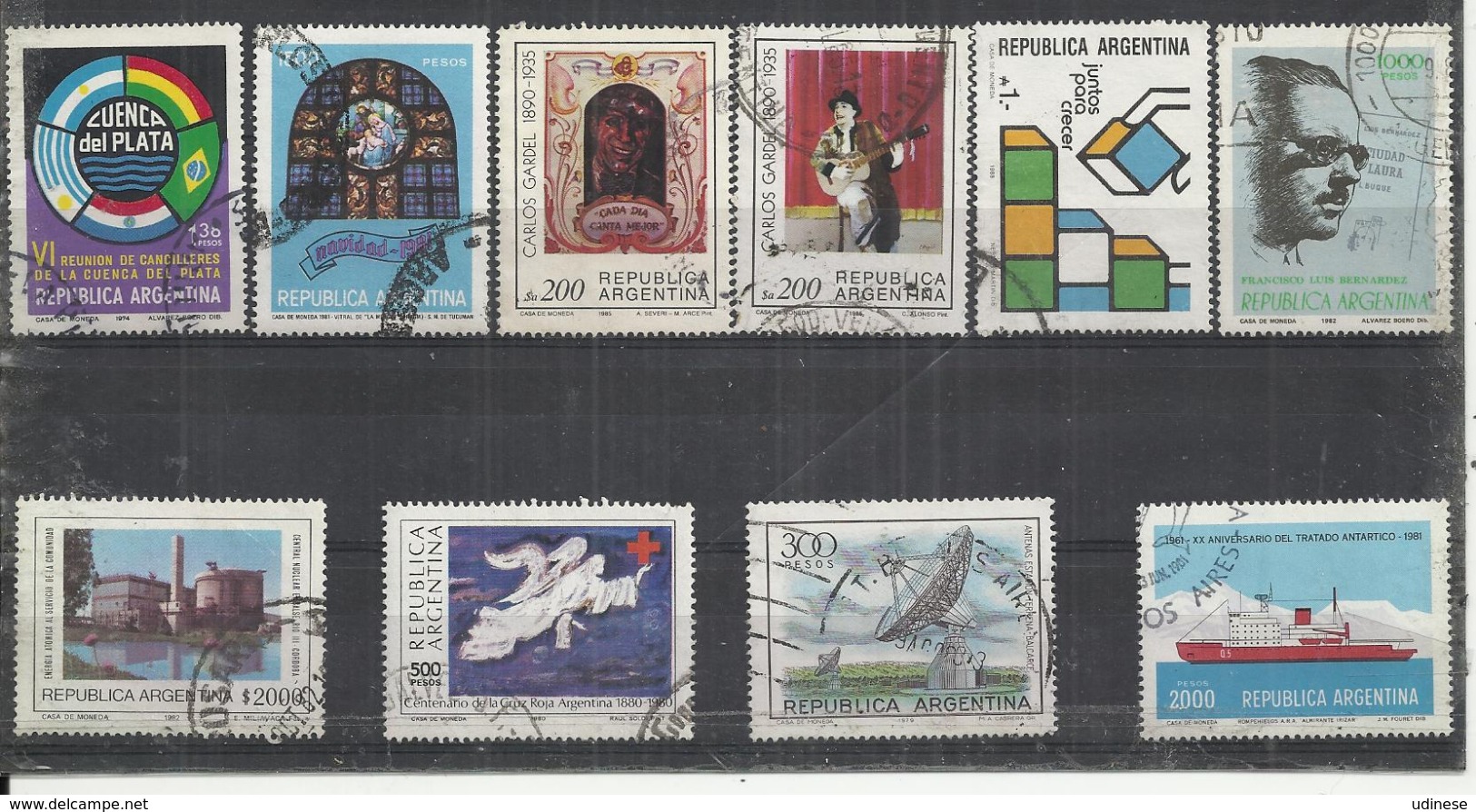 TEN AT A TIME - ARGENTINA - LOT OF 10 DIFFERENT COMMEMORATIVE 1 - OBLITERE USED GESTEMPELT USADO - Collections, Lots & Séries