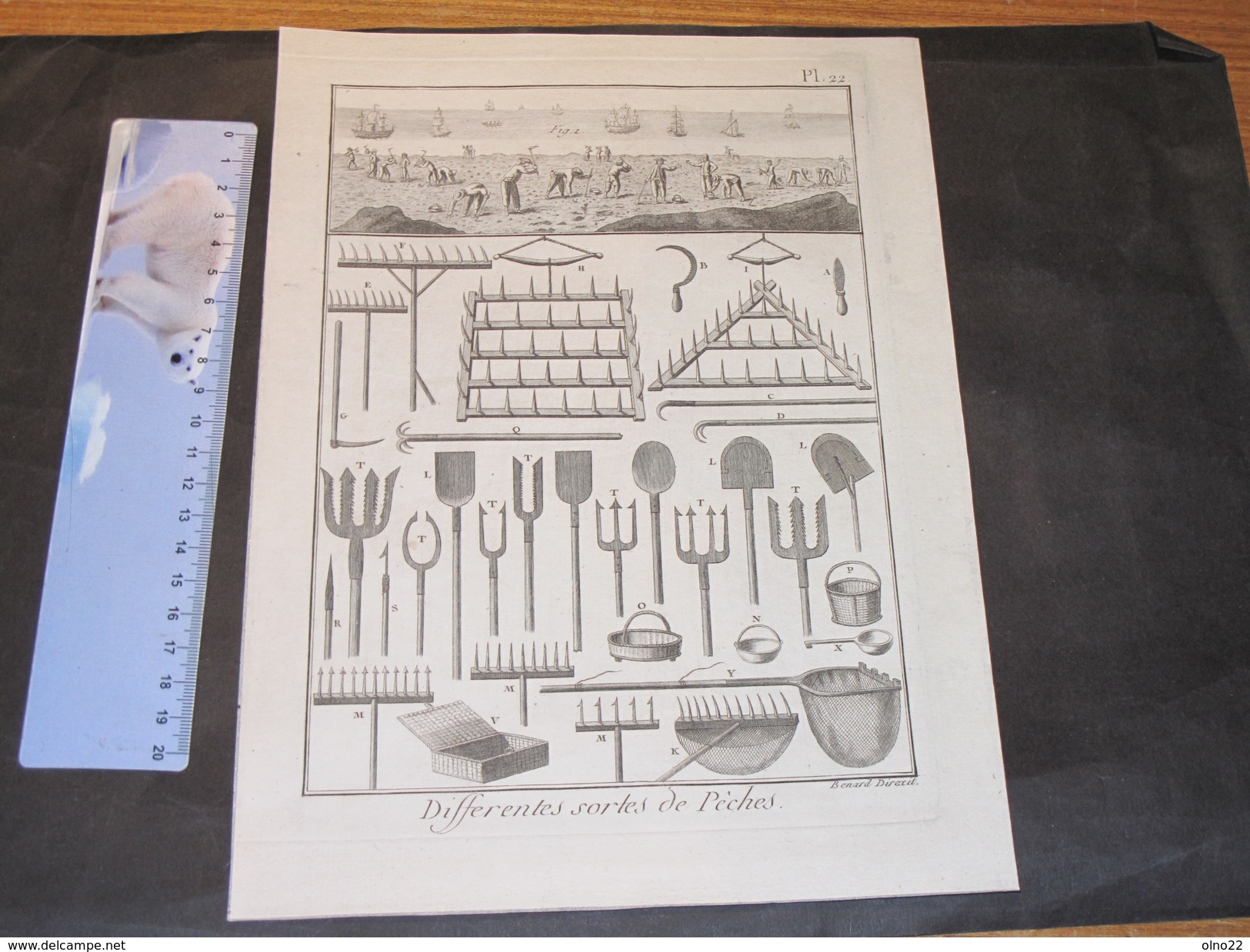 "DIFFERENTES SORTES DEPECHES " . Benard Direxit. Pl. 22 - Prenten & Gravure