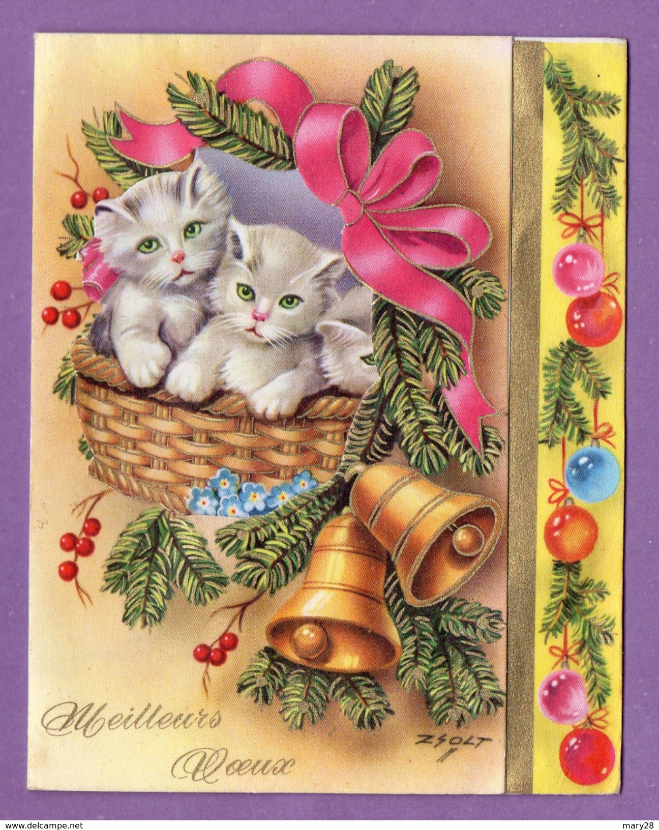 Meilleurs Voeux Zsolt  N° 8345c Chaton Chat - New Year