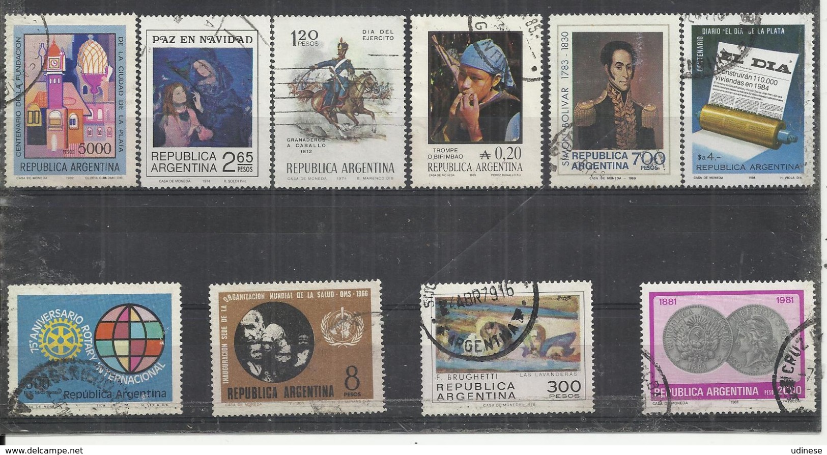 TEN AT A TIME - ARGENTINA - LOT OF 10 DIFFERENT COMMEMORATIVE 2 - OBLITERE USED GESTEMPELT USADO - Collections, Lots & Séries