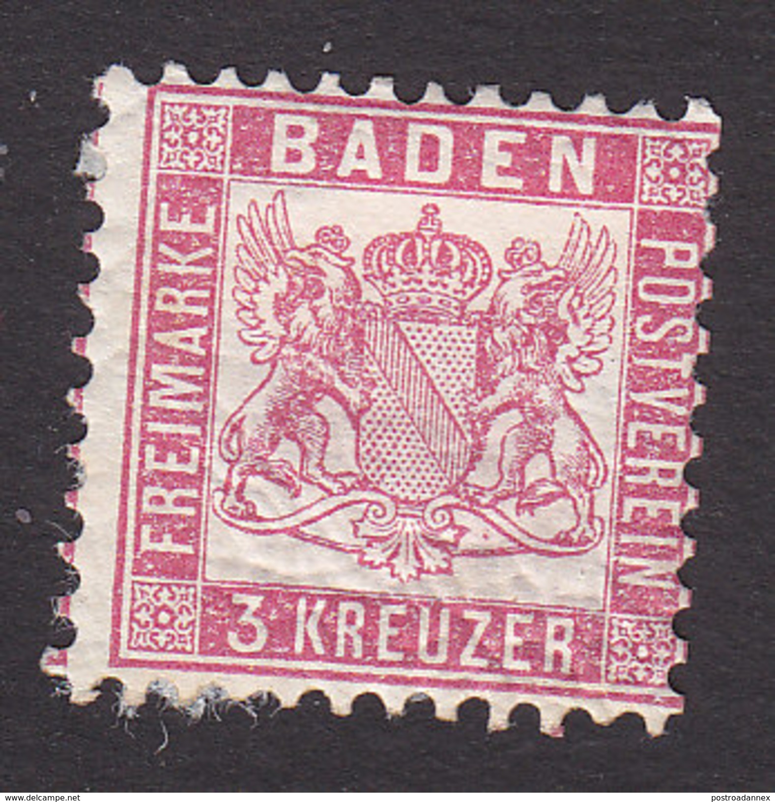 Baden, Scott #20, Mint Hinged, Coat Of Arms, Issued 1862 - Other & Unclassified