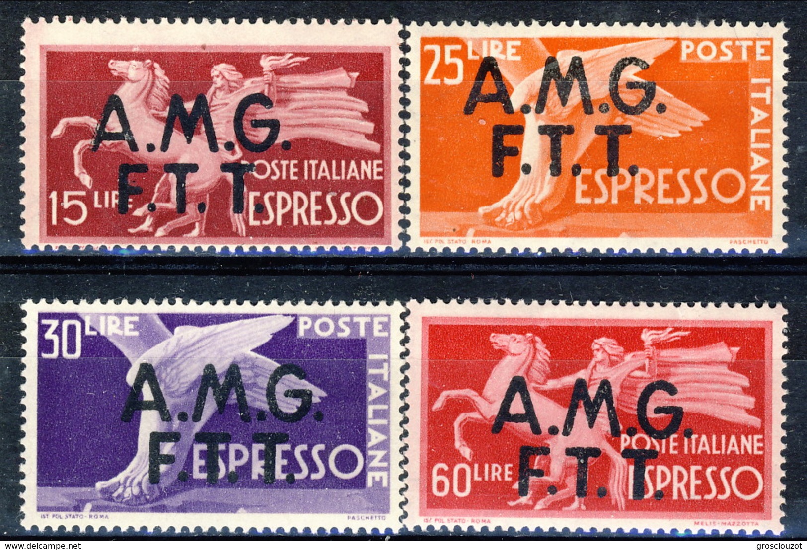 Trieste Zona A Espressi 1947-48 Serie 1-4 MVLH Cat. &euro; 130 - Correo Urgente