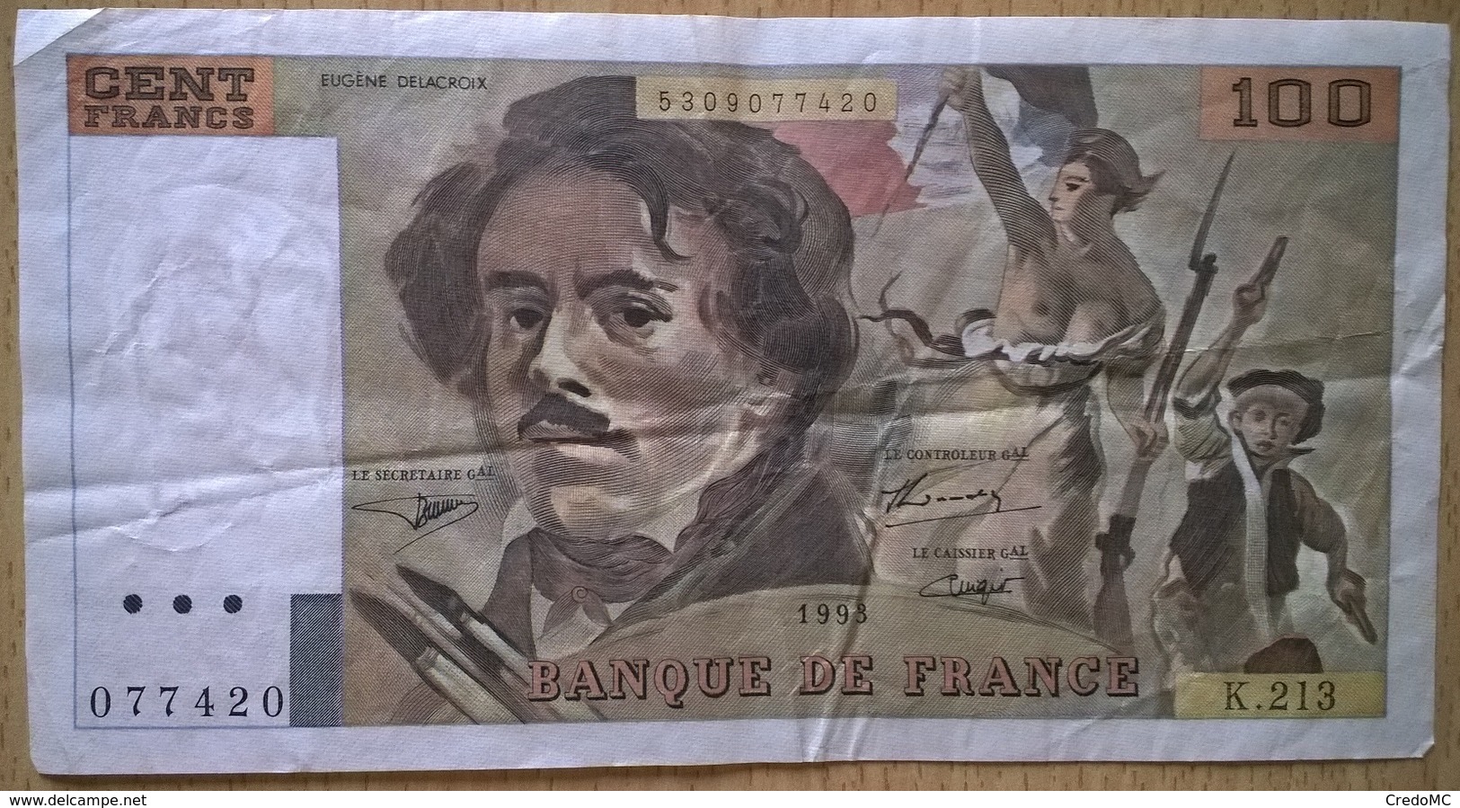 France - 100 Francs - 1993 - PICK 154g - TTB+ - 100 F 1978-1995 ''Delacroix''