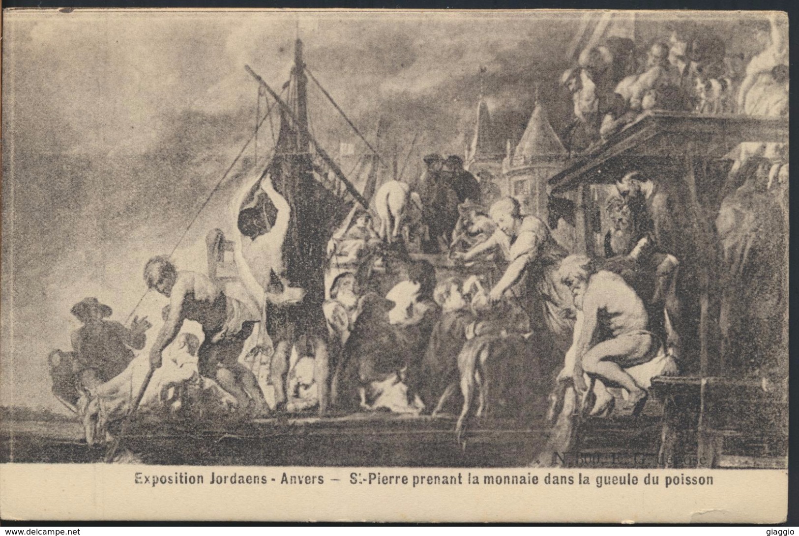 °°° 1941 - EXPOSITION JORDAENS - ANVERS - ST. PIERRE PRENANT LA MONNAIE DANS LA GUEULE DU POISSON °°° - Altri & Non Classificati