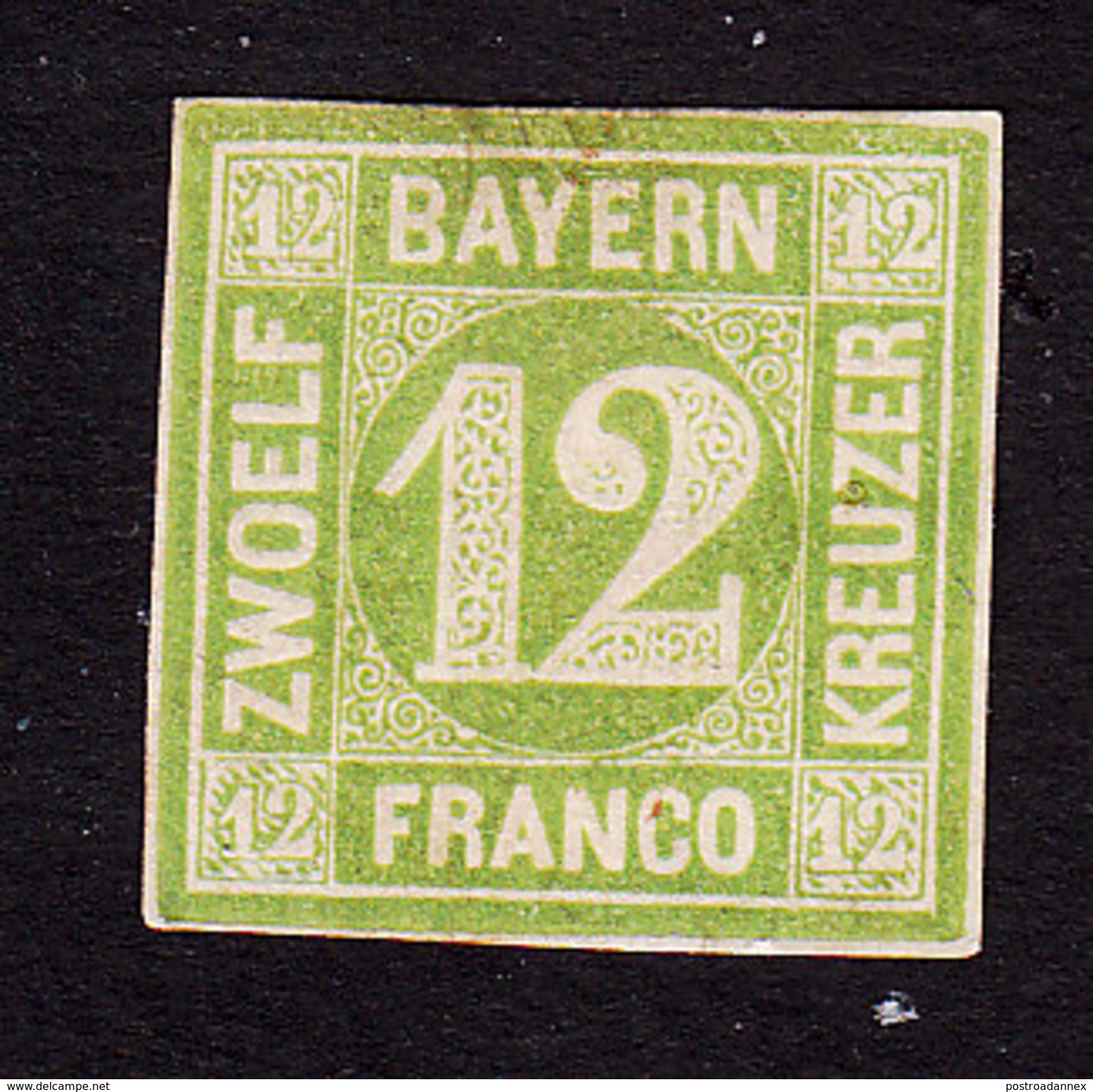 Bavaria, Scott #13, Mint Hinged, Number, Issued 1862 - Other & Unclassified