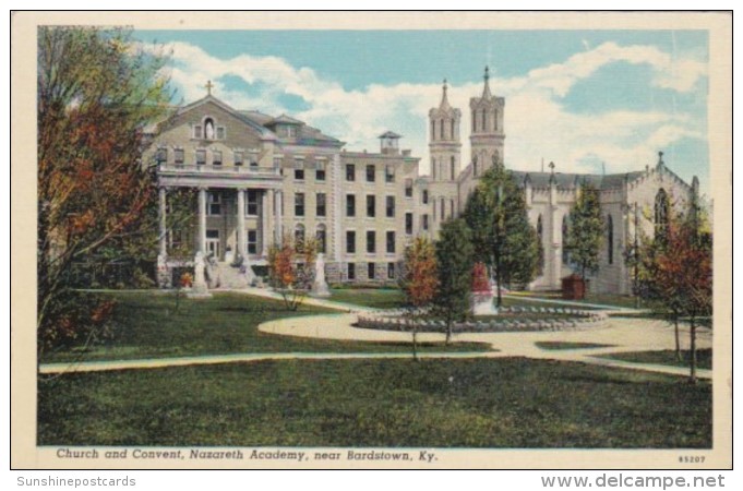 Kentucky Bardstown Church And Convent Nazareth Academy Curteich - Mammoth Cave