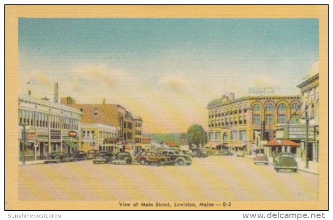 Maine Lewiston View Of Main Street Dexter Press - Lewiston