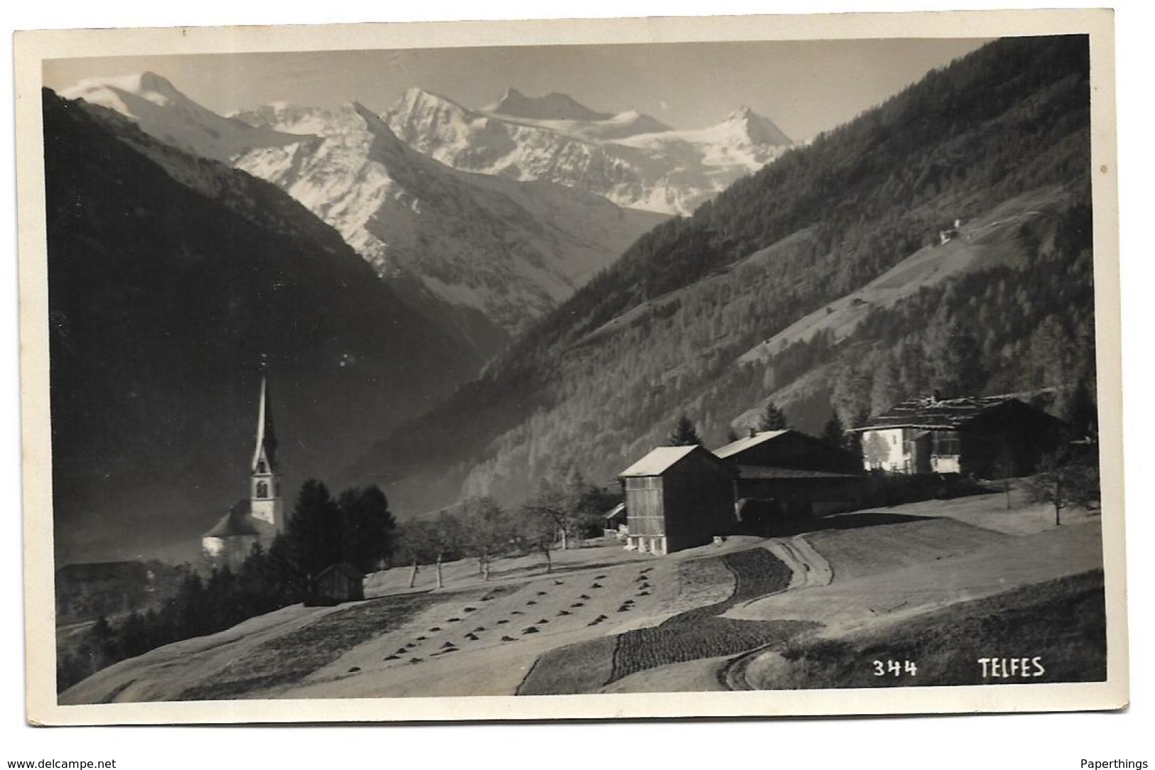 EARLY REAL PHOTOGRAPH POSTCARD, TELFES, AUSTRIA - ALPS, VILLAGE - Telfs