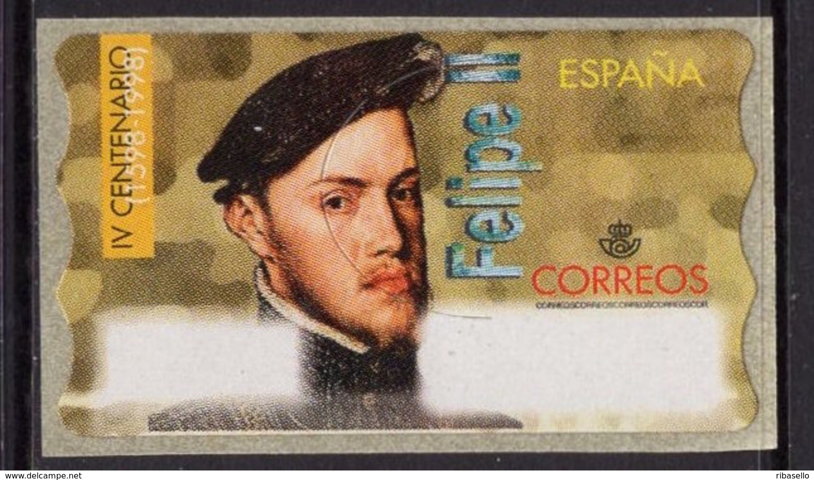 España 1998. ATM. Felipe II En Blanco. Sin Valor En Euros. MNH. **. - Frankeermachines (EMA)