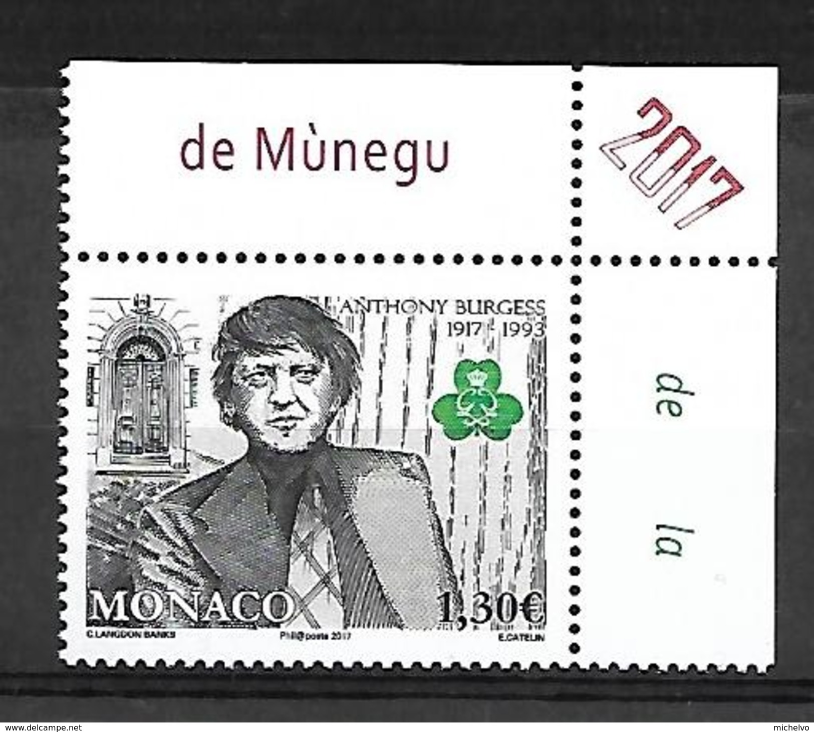 Monaco 2017 - Yv N° 3067 ** - Anthony Burgess (Mi N° 3325) - Ongebruikt