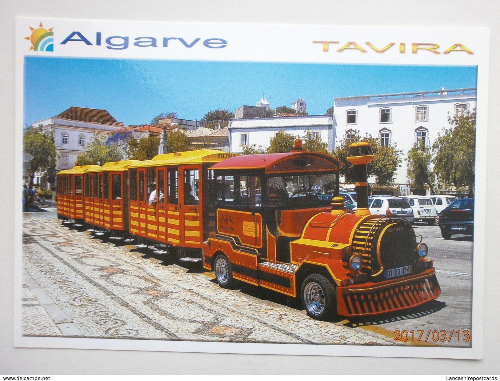 Postcard Tavira Algarve Portugal Road Train / Tourist Bus My Ref B2592 - Andere & Zonder Classificatie