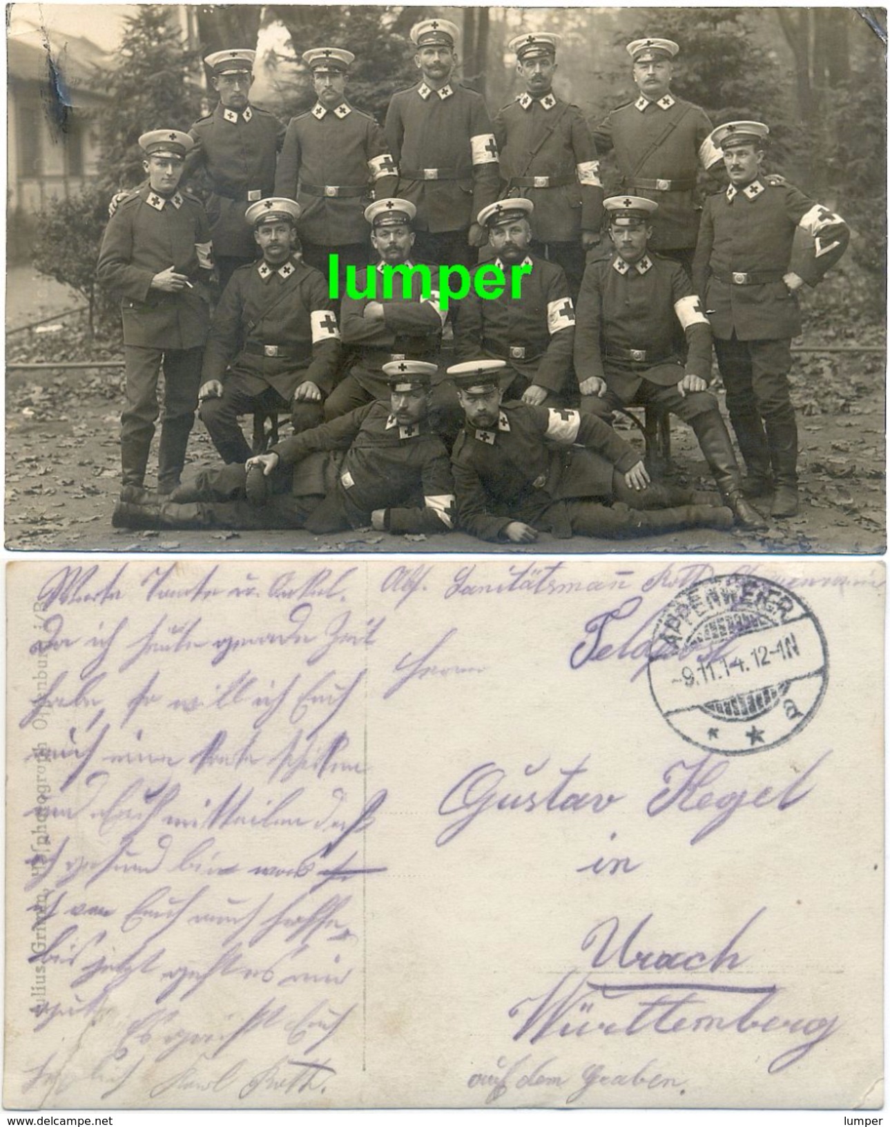 1. WK Fotokarte, Soldaten Sanitäter Rotes Kreuz, Feldpost Appenweier Bei Offenburg - War 1914-18