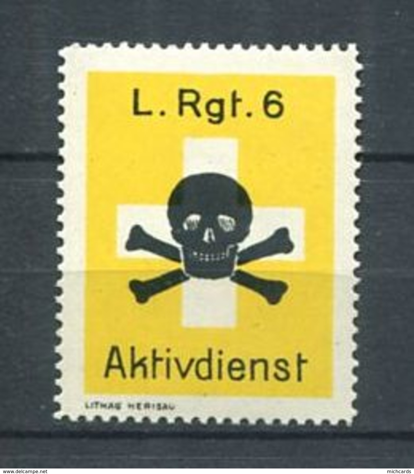 SUISSE 1939/45 - Vignette Militaire - Tete De Mort - Neuf ** (MNH) - Etichette