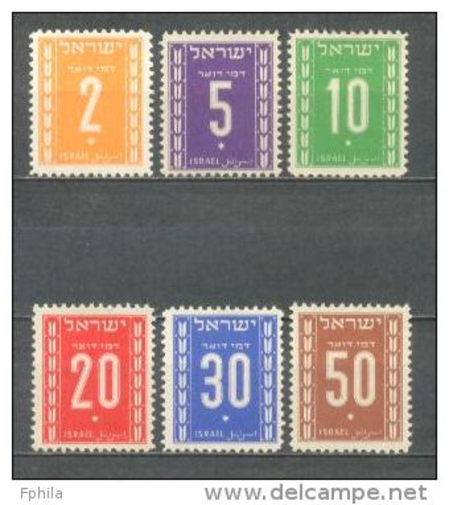 1949 ISRAEL POSTAGE DUE MICHEL: P6-11 MNH ** - Timbres-taxe