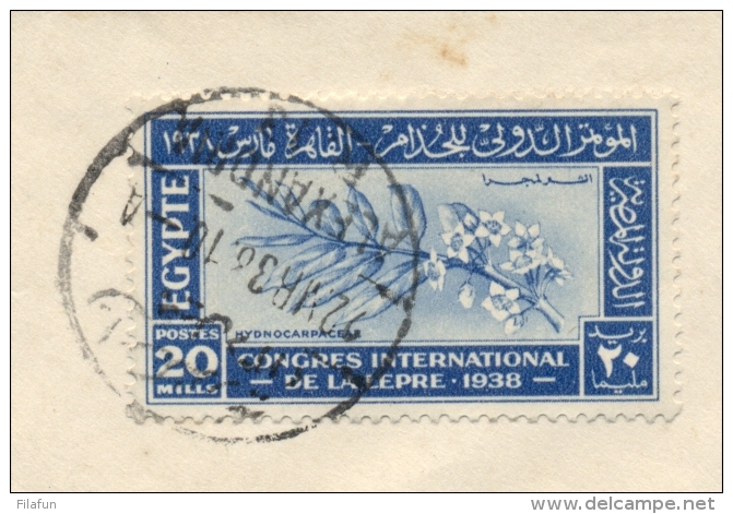 Egypte - 1938 - Congres International De La Lepre - Set On R-cover From Alexandria To Tel-aviv / Palestine - Brieven En Documenten