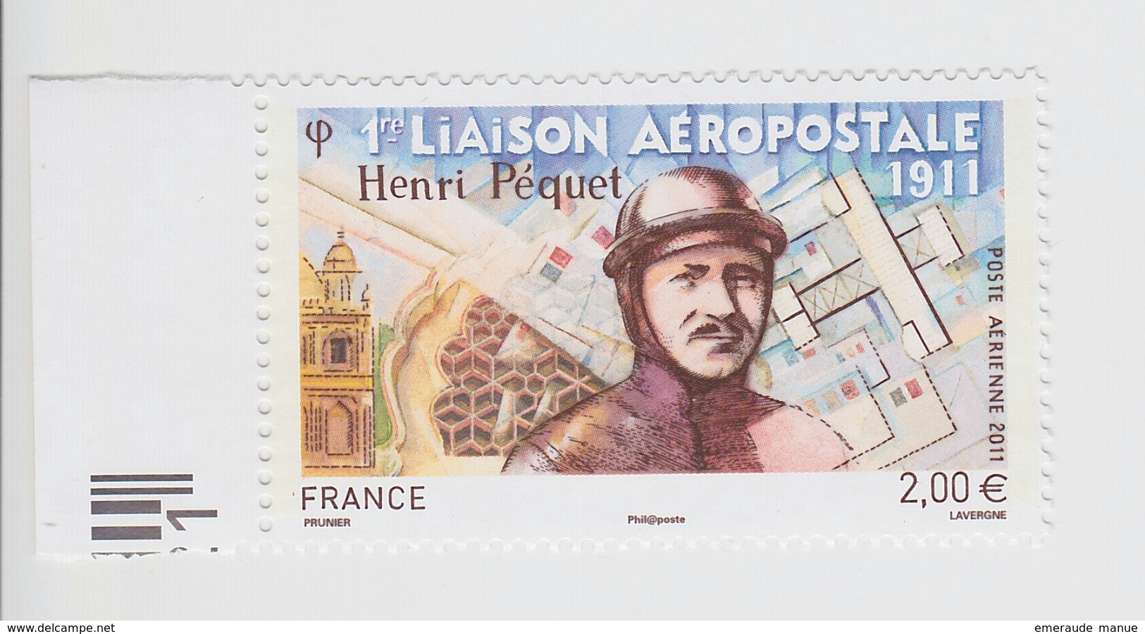 2011 - TIMBRE POSTE AERIENNE NEUF - Centenaire De La Première Liaison Postale Par L'aviateur Henri Péquet - N° YT : 74 - 1960-.... Ungebraucht