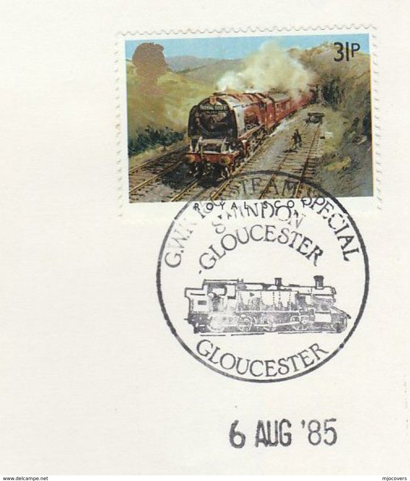 1985 GB Stamps  COVER EVENT Pmk SWINDON GLOUCESTER  RAILWAY STEAM TRAIN  Anniv - Trains