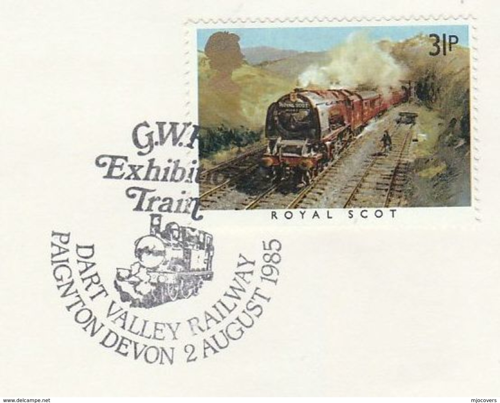 1985 GB Stamps COVER EVENT Pmk DART VALLEY RAILWAY PAIGNTON Steam Train - Trains